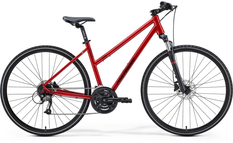2021 Merida Crossway 40 Womens Hybrid Bike in Red