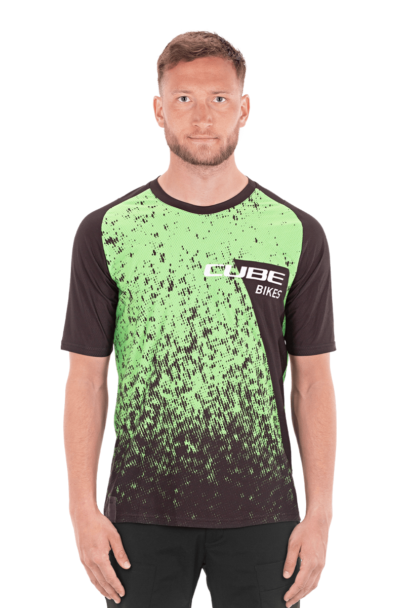 2020 Cube Edge Round Neck Short Sleeve Cycling Jersey in Black