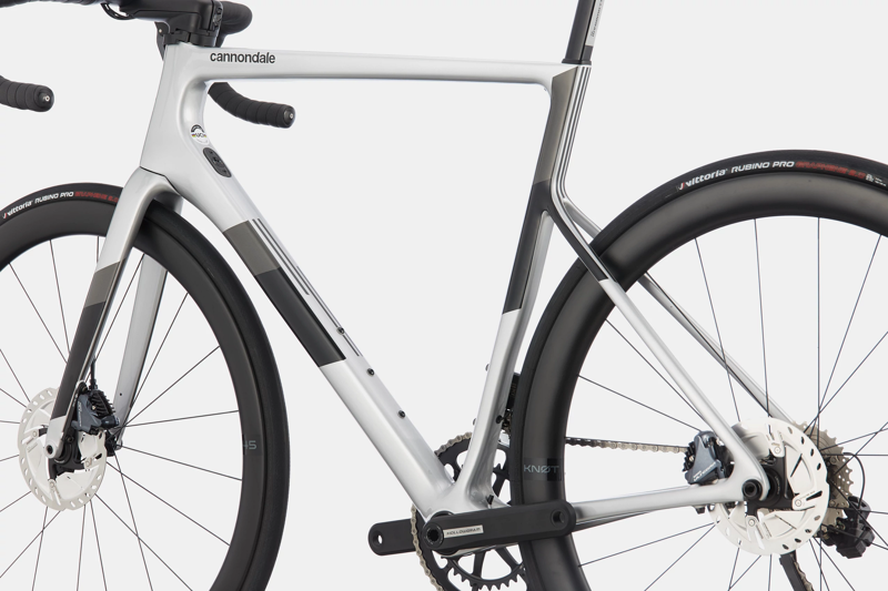 2021 Cannondale SuperSix EVO Carbon Disc Ultegra Di2 Bike in Silver-2
