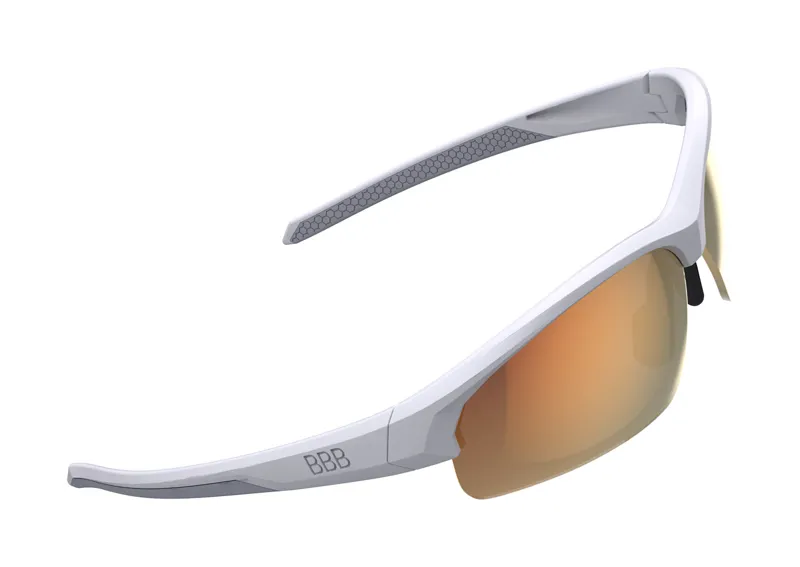 2021 BBB Impress Small Red MLC Lens Sport Glasses in White