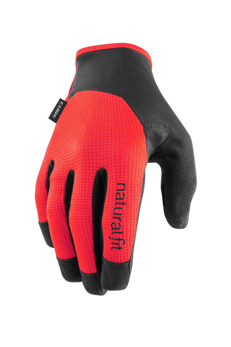 2021 Cube Long Finger X Natural Fit Gloves in Red