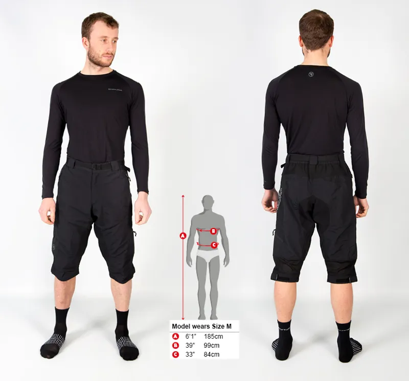 Endura Hummvee 3/4 Shorts II With Liner in Black-1