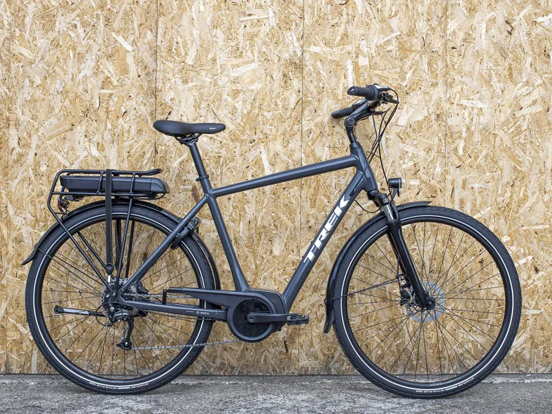 2022 Trek Verve+ 1 400Wh Electric Hybrid Bike in Grey-1